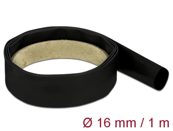 Delock Schrumpfschlauch 1 m x 16 mm Schrumpfungsrate 2:1 schwarz #1 