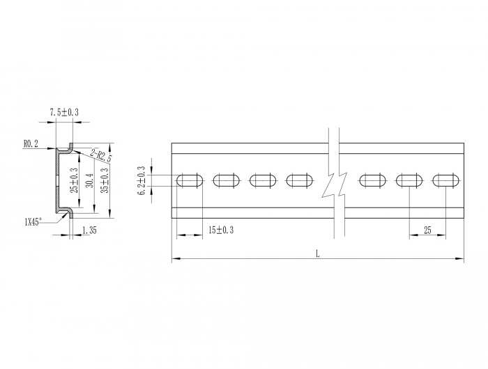 Delock Hutschiene 35 x 7,5 mm (50 cm) Aluminium #2 