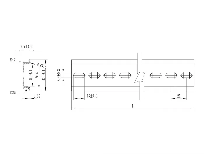 Delock Hutschiene 35 x 7,5 mm (10") Aluminium #2 