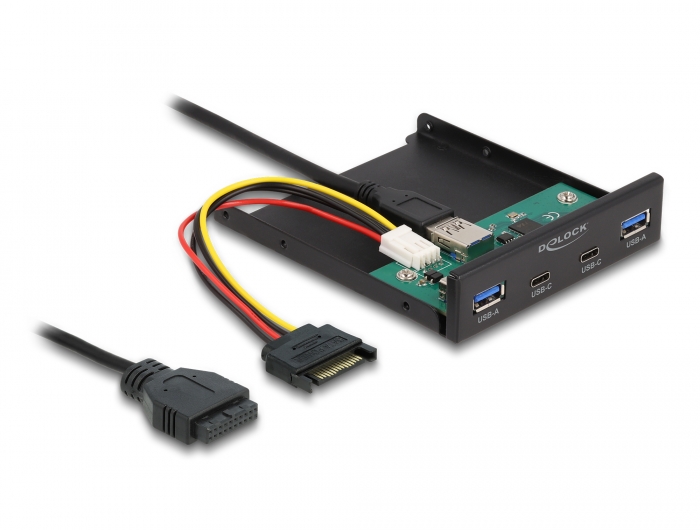 Delock 3.5″ USB 5 Gbps Front Panel 2 x USB Type-C™ + 2 x USB Typ-A #1 