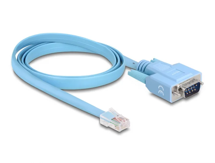 Delock Adapter RS-232 DB9 Stecker zu 1 x Seriell RS-232 RJ45 Stecker 1 m #3 