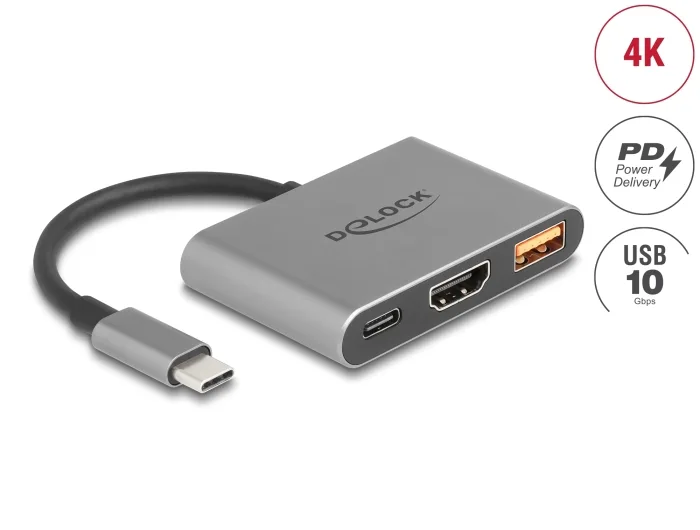 Delock USB Type-C™ Adapter zu HDMI 4K 30 Hz mit USB Typ-A und USB Type-C™ PD 2.0 90 W #1 