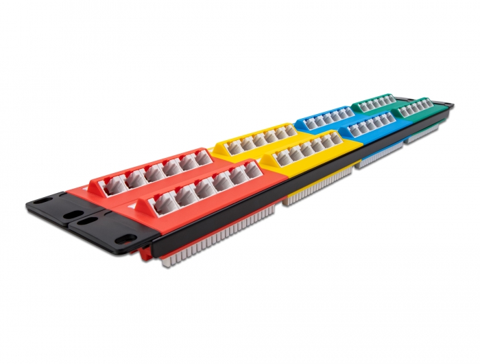 Delock 19″ Patchpanel 48 Port Cat.5e 2 HE farbig #3 