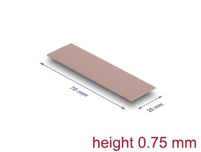 Delock Wärmeleitpad 70 x 20 x 0,75 mm für M.2 Module 3,0 W/mK - Silikonfrei #1 