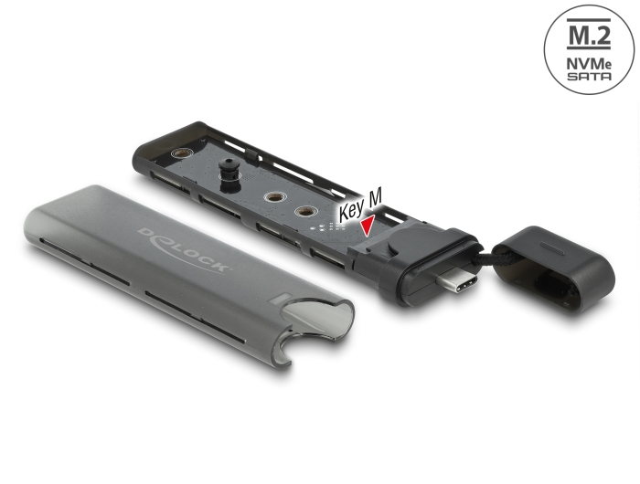 Delock Externes USB Type-C™ Combo Gehäuse für M.2 NVMe PCIe oder SATA SSD - werkzeugfrei #1 