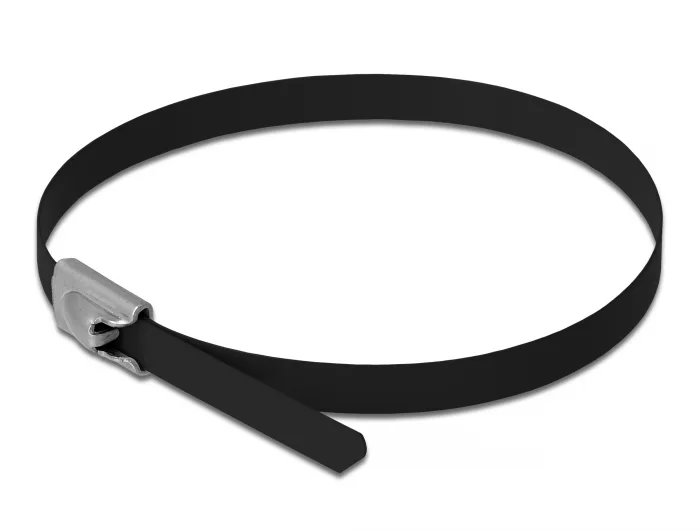 Delock Edelstahlkabelbinder L 500 x B 4,6 mm schwarz 10 Stück #2 