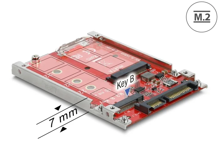 Delock 2.5″ Konverter SATA 22 Pin > M.2 / mSATA mit Rahmen 7 mm #1 