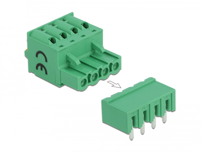 Delock Terminalblock Set für Platine 4 Pin 5,08 mm Rastermaß horizontal #1 