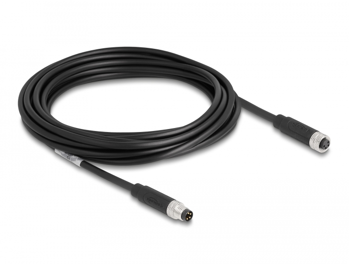 Delock M8 A-kodiert 4 Pin Kabel Stecker zu Buchse PUR (TPU) 5 m #2 