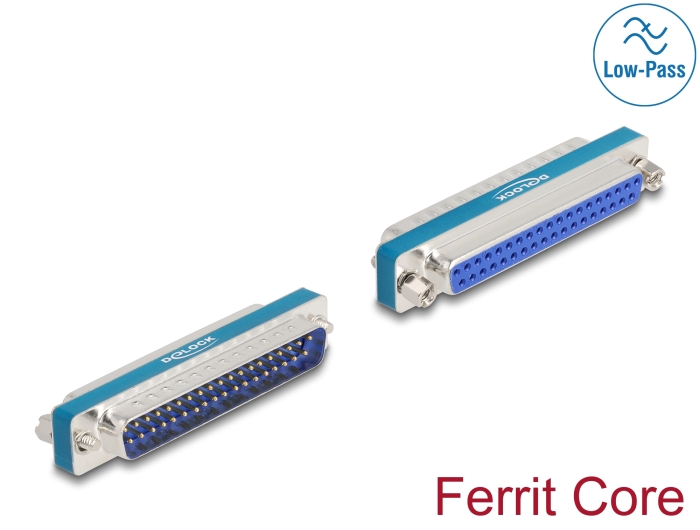 Delock HF/EMI Entstörfilter D-Sub 37 Pin Stecker zu Buchse mit Tiefpass induktiv #1 