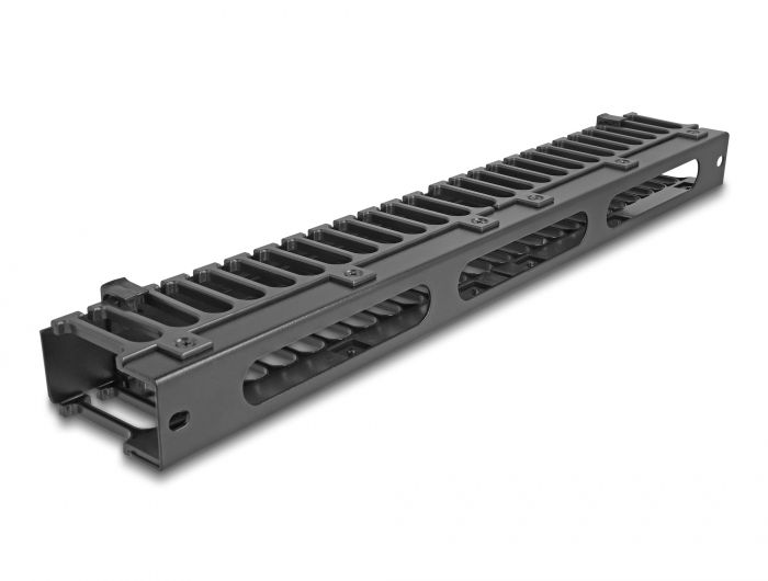 Delock 19″ Kabelmanagement Rangierpanel mit 3 Öffnungen 1 HE schwarz #2 