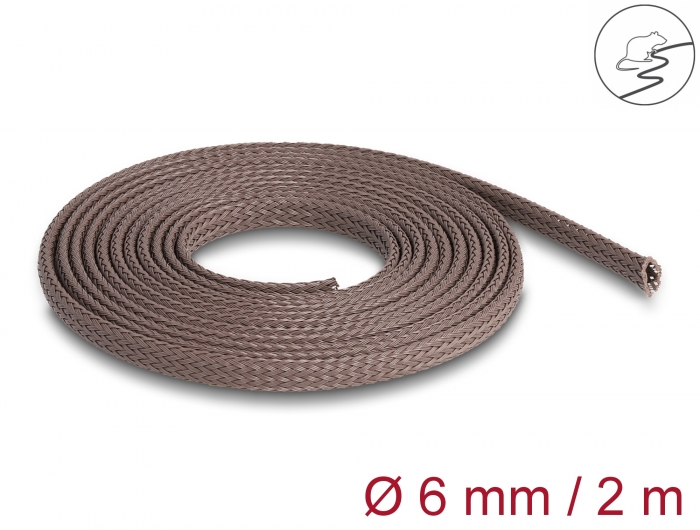 Delock Geflechtschlauch nagerfest dehnbar 2 m x 6 mm braun #1 