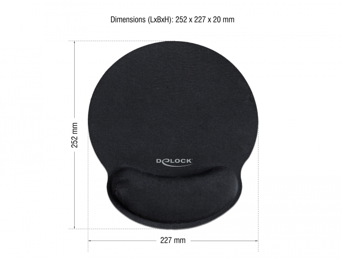 Delock Ergonomisches Mauspad mit Handballenauflage schwarz 252 x 227 mm #2 