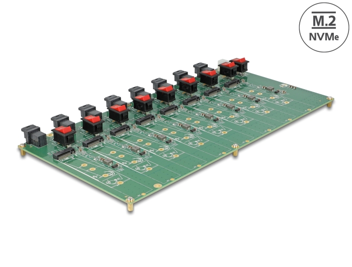 Delock M.2 Testboard für 8 x M.2 NVMe Key M SSD mit SFF-8643 Anschluss #1 