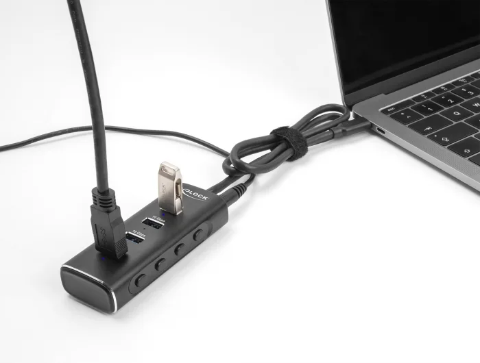 Delock 4 Port USB 10 Gbps Hub mit USB Type-C™ Anschluss 60 cm Kabel und Schalter für jeden Port #5 