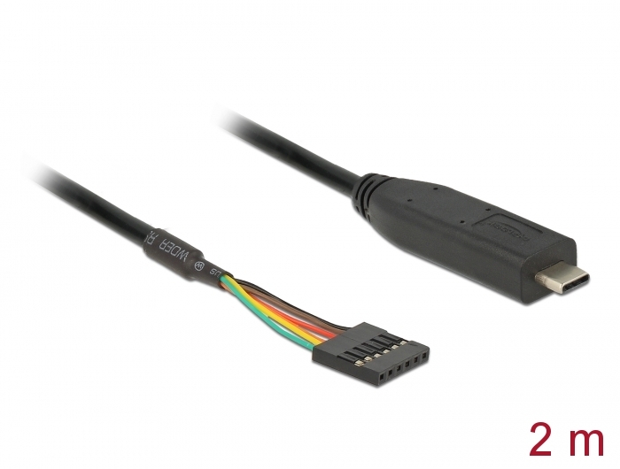 Delock Konverter USB Type-C™ 2.0 Stecker zu LVTTL 6 Pin Pfostenbuchse 2,0 m #1 