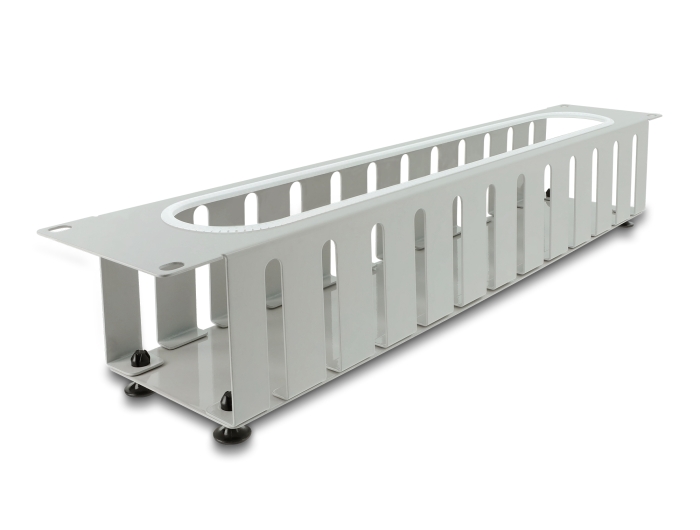 Delock 19″ 2 HE Kabelmanagement Rangierpanel mit Öffnung und Kantenschutz grau #2 