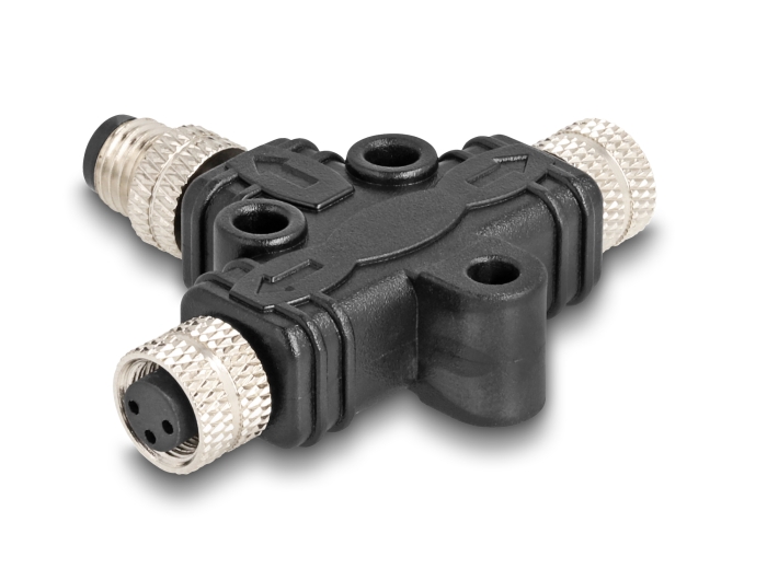 Delock M8 T-Splitter A-kodiert 3 Pin 1 x Stecker zu 2 x Buchse Parallelschaltung #2 