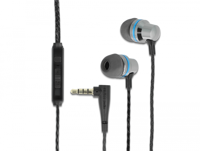 Delock In-Ear Kopfhörer mit 4 Pin 3,5 mm Klinkenstecker, Mikrofon und Lautstärkeregler + Quick-Mute Funktion für Smartphones und Tablets #2 