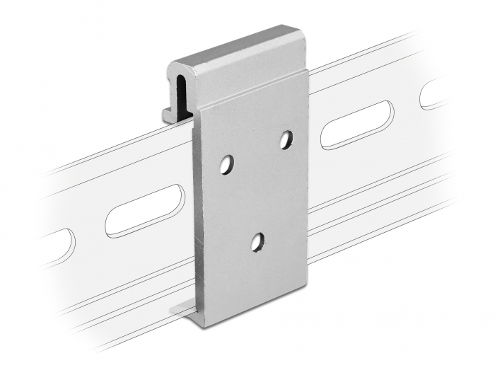 Delock Aluminium Montageclip für Hutschiene (3 Befestigungslöcher) #5 