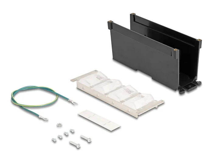 Delock Keystone Halterung 8 Port neigbar für Hutschiene oder Wandmontage #4 