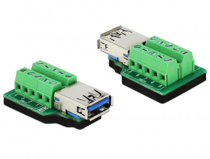 Delock Adapter USB 3.0 Typ-A Buchse > Terminalblock 10 Pin #1 