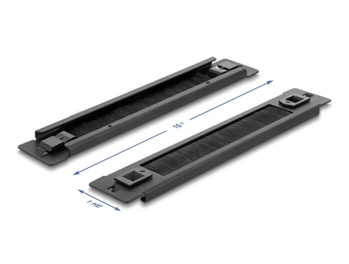 Delock 10″ Kabelmanagement Bürstenleiste werkzeugfrei 1 HE schwarz #2 