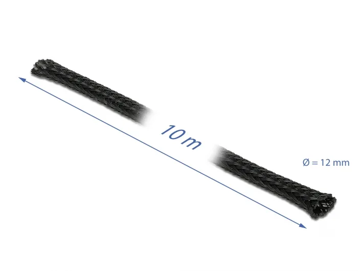 Delock Geflechtschlauch dehnbar 10 m x 12 mm schwarz #2 
