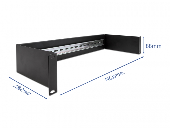 Delock 19″ Hutschienenpanel 2 HE schwarz #1 