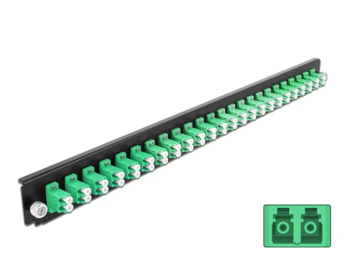 Delock 19″ LWL Spleißbox Frontblende 24 Port LC Duplex grün #1 