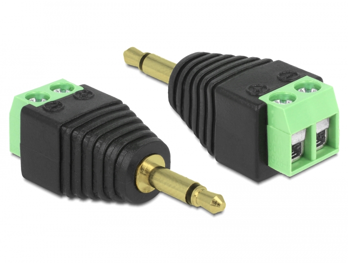 Delock Adapter Klinke Stecker 3,5 mm > Terminalblock 2 Pin #1 