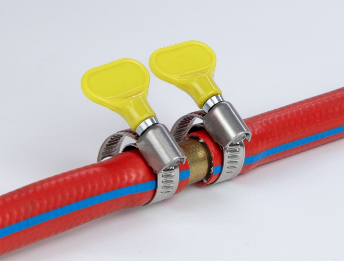 Delock Schlauchschelle Edelstahl 400 SS mit Flügelmutter 32 - 50 mm 5 Stück gelb #2 