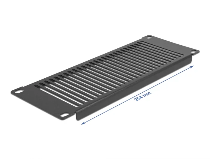 Delock 10″ Netzwerkschrank Panel mit Lüftungsschlitzen vertikal 2 HE schwarz #2 