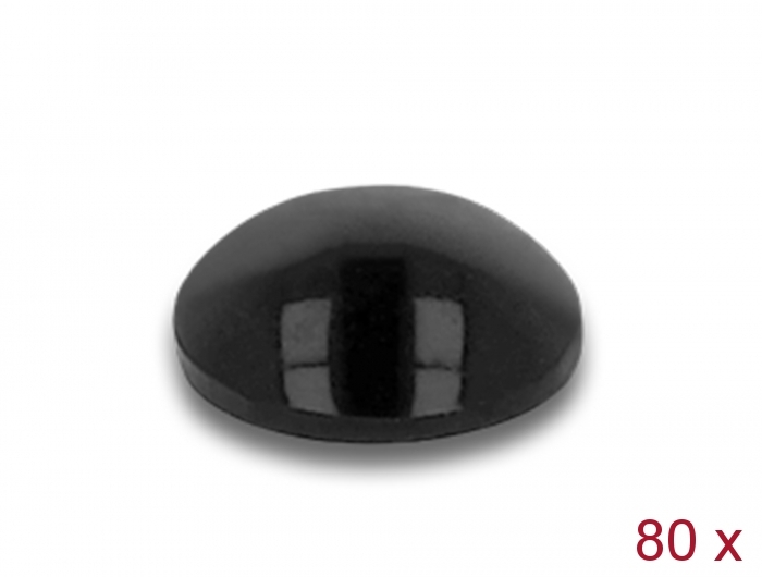 Delock Gummifüße rund selbstklebend 6 x 2 mm 80 Stück schwarz #1 