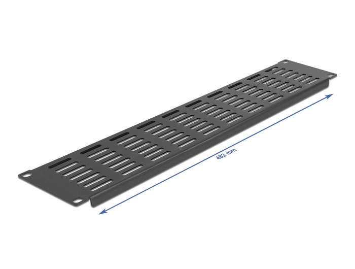 Delock 19″ Netzwerkschrank Panel mit Lüftungsschlitzen horizontal 2 HE schwarz #2 