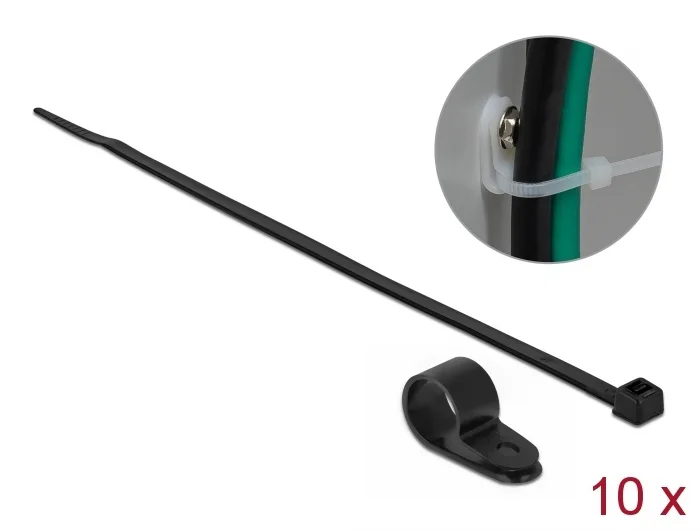Delock Befestigungsschelle 15,8 mm mit Kabelbinder L 350 x B 4,8 schwarz #1 