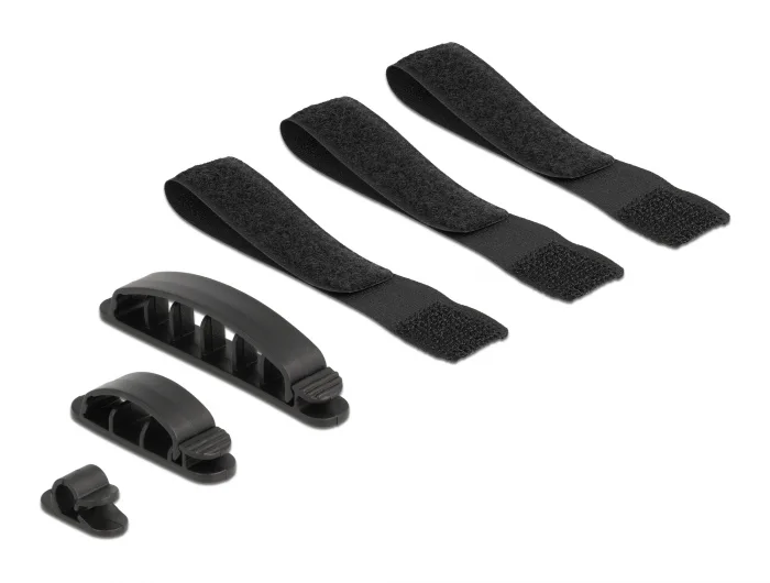 Delock Kabelhalter und Klettband Set 6 Stück #1 