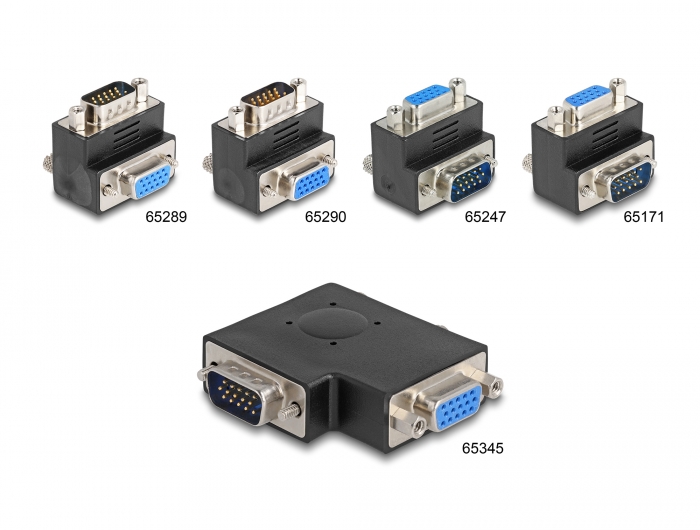 Delock Adapter VGA Stecker > VGA Buchse 90° seitlich gewinkelt #3 