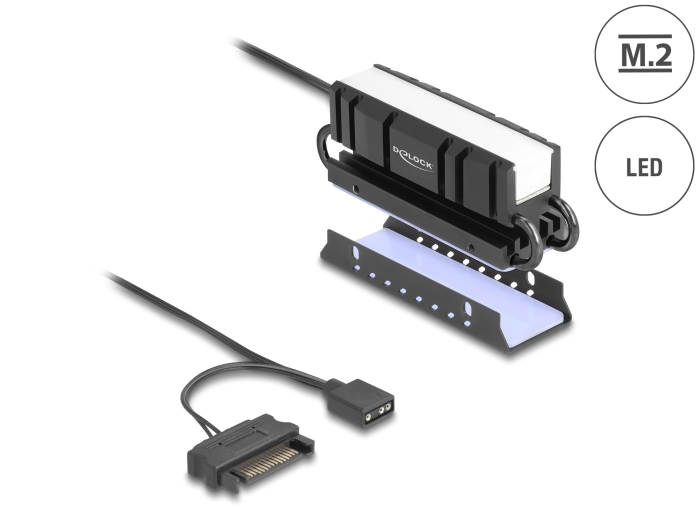 Delock M.2 Kühlkörper für SSD 2280 mit RGB LED Beleuchtung #1 