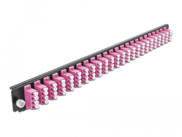 Delock 19″ LWL Spleißbox Frontblende 24 Port LC Quad violett #2 