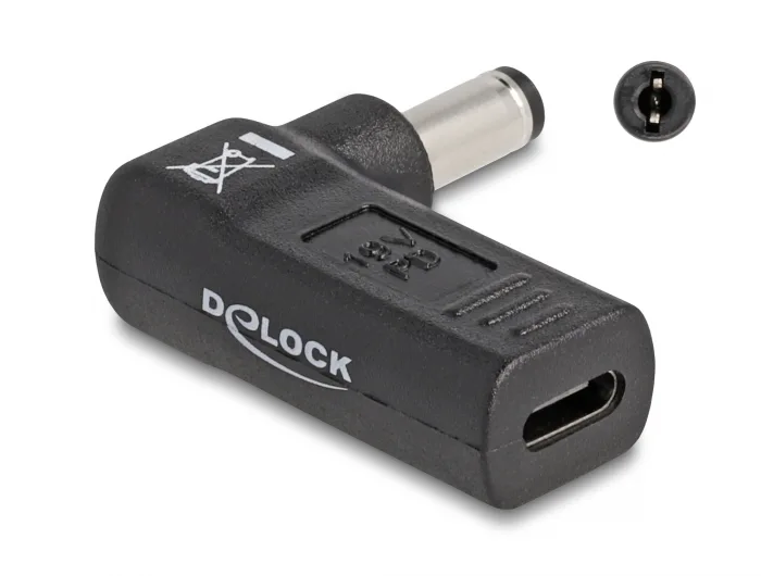 Delock Adapter für Notebook Ladekabel USB Type-C™ Buchse zu 5,5 x 2,1 mm Stecker 90° gewinkelt #1 
