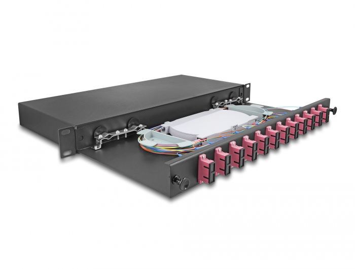 Delock 19″ LWL Spleißbox 12 x SC Duplex OM4 1HE komplett bestückt #2 
