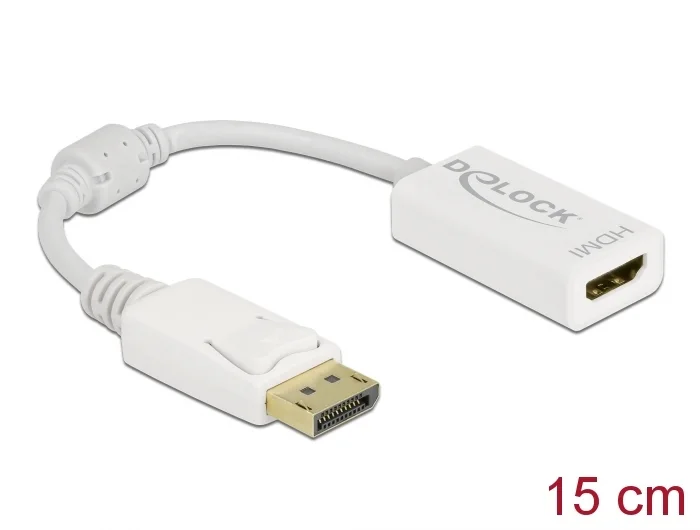 Delock Adapter DisplayPort 1.1 Stecker zu HDMI Buchse Passiv weiß #1 