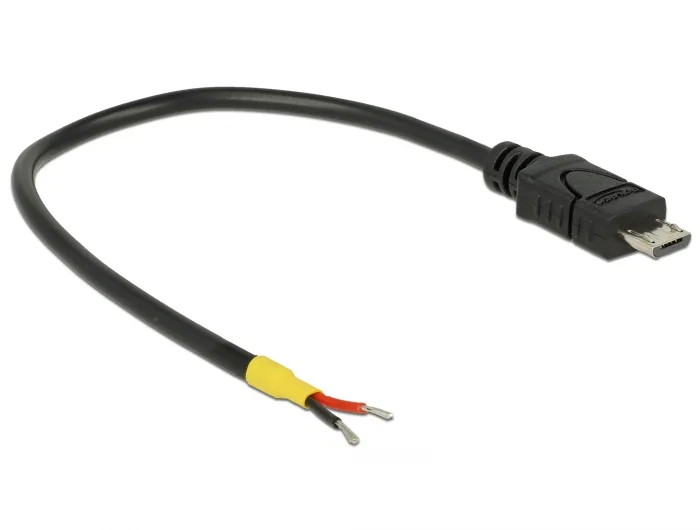 Delock Kabel USB 2.0 Micro-B Stecker > 2 x offene Kabelenden Strom 15 cm Raspberry Pi #2 