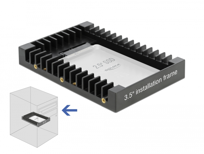 Delock 3.5″ Einbaurahmen für 2.5″ SATA Laufwerk schwarz #1 