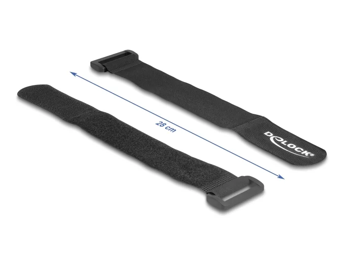 Delock Klett-Kabelbinder mit Schlaufe L 280 x B 38 mm schwarz 3 Stück #3 