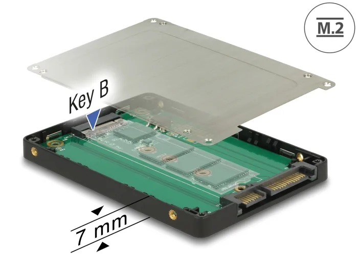 Delock 2.5″ Konverter SATA 22 Pin > M.2 mit Gehäuse #1 