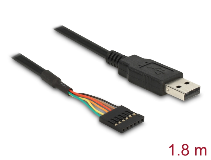 Delock Konverter USB 2.0 Stecker > TTL 6 Pin Pinheader Buchse 1,8 m (3,3 V) #1 