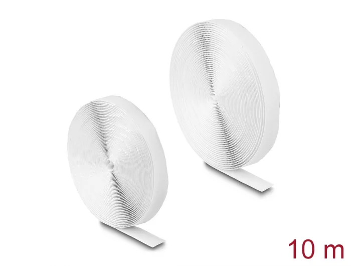 Delock Klettband selbstklebend mit Haft- und Flauschband L 10 m x B 20 mm weiß #1 