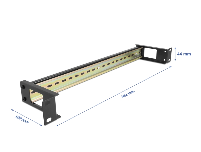 Delock 19″ Hutschienenpanel mit seitlicher Kabeldurchführung 1 HE schwarz #1 